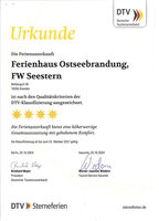 DTV-Urkunde Haus Seestern