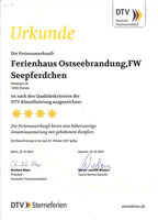 DTV-Urkunde Haus Seepferdchen